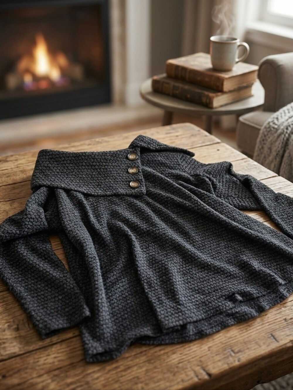 New York Laundry Grey Knit Asymmetrical Button Sweater Plus Size 2X Soft